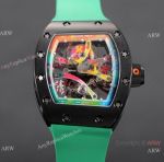 New Arrival Richard Mille RM68-01 Cyril Kongo Ceramic Replica Watch Green Rubber Strap
